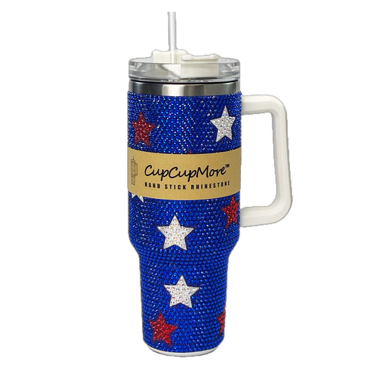 Blue Star Bling 40oz Tumbler