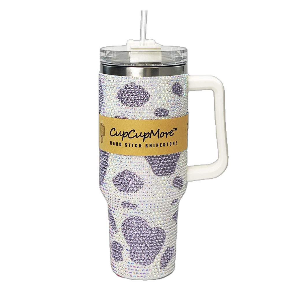 Light Purple Cow Bling 40oz Tumbler