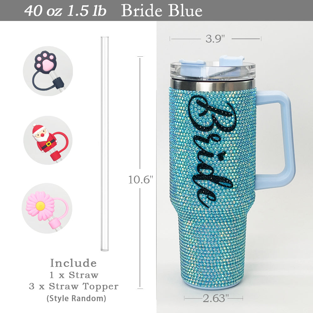 Bride Blue Bling 40oz Tumbler