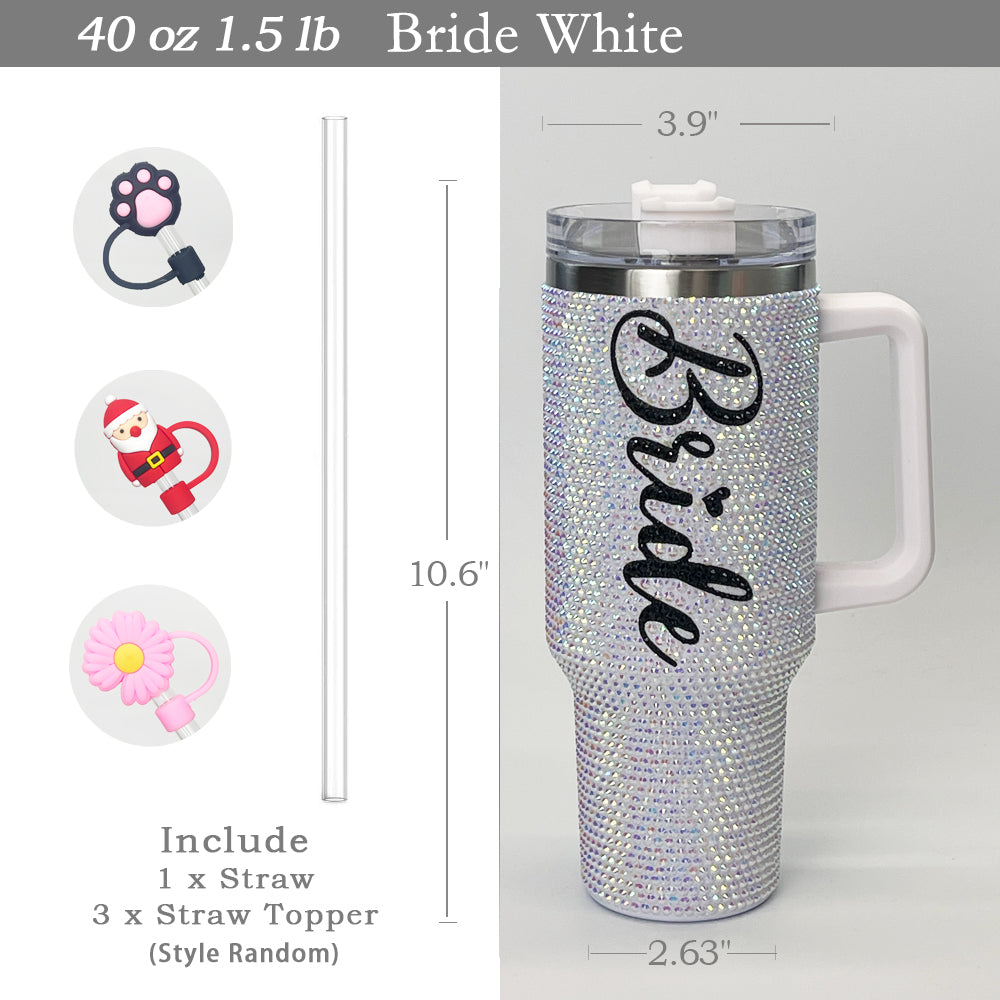 Bride White Bling 40oz Tumbler