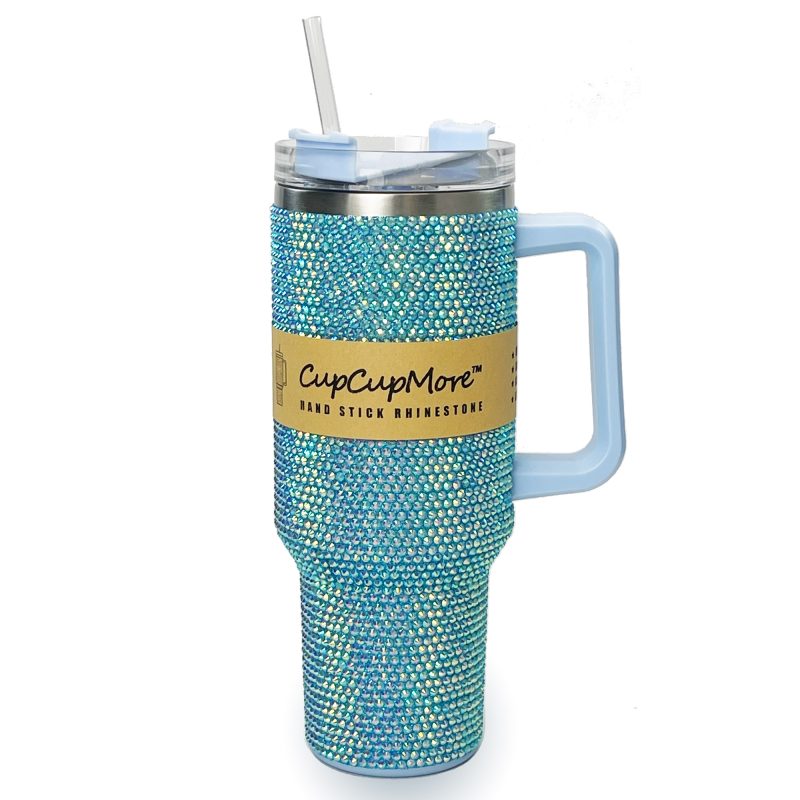 40 oz Blue Bling Tumbler