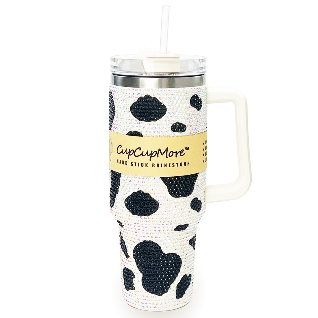 40 oz Black Cow Bling Tumbler