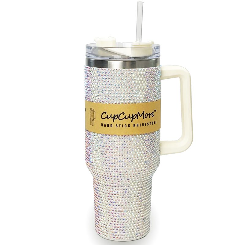 40 oz White Bling Tumbler
