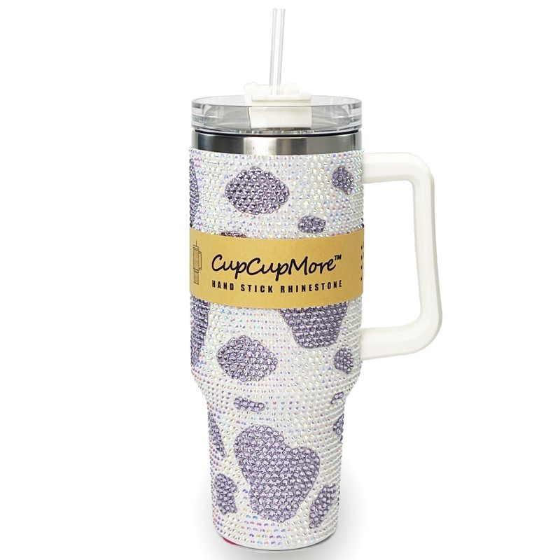 40 oz Purple Cow Bling Tumbler