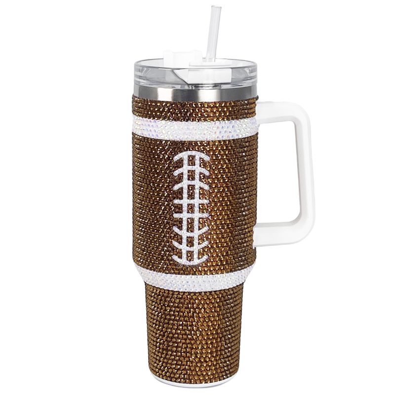 40 oz Football Bling Tumbler