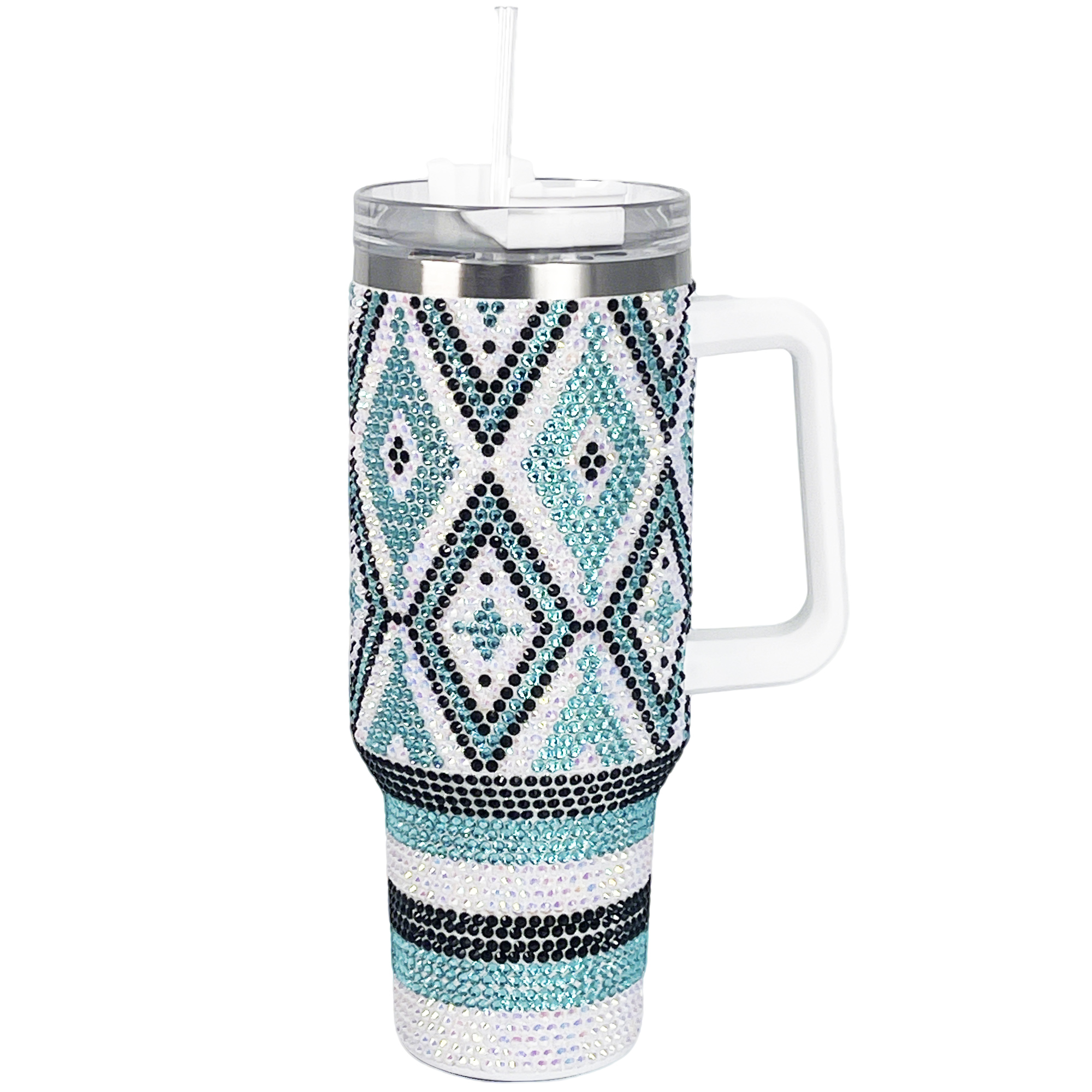 40 oz Blue Diamond Bling Tumbler
