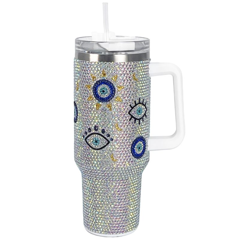 40 oz Mermaid Evil Eye Bling Tumbler
