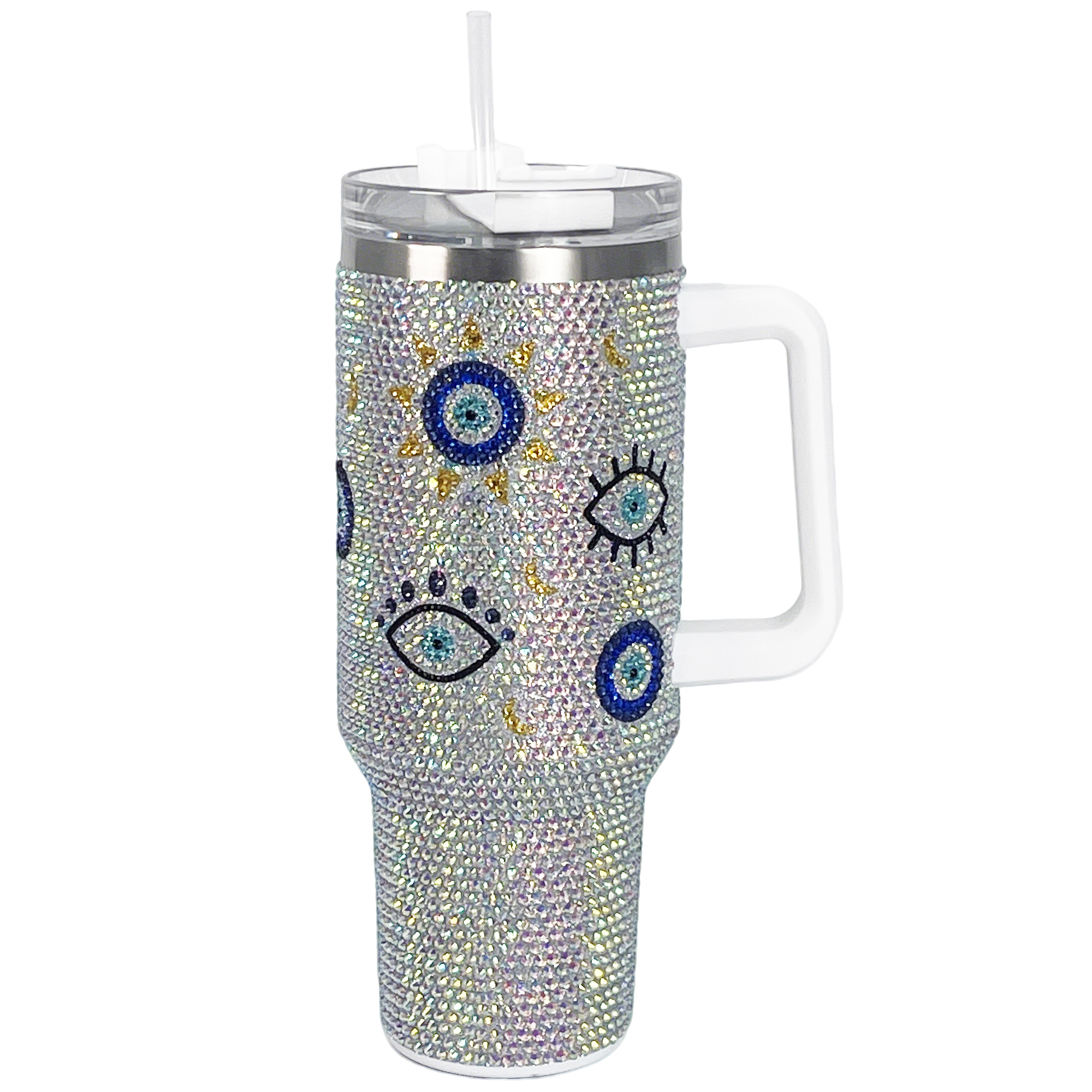 40 oz Mermaid Evil Eye Bling Tumbler