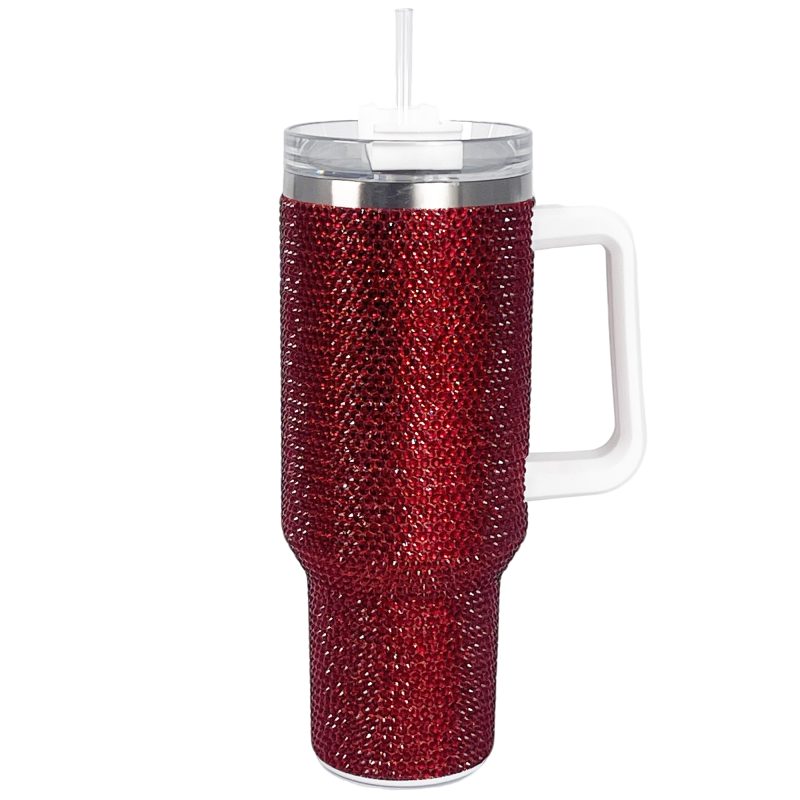40 oz Burgundy Bling Tumbler