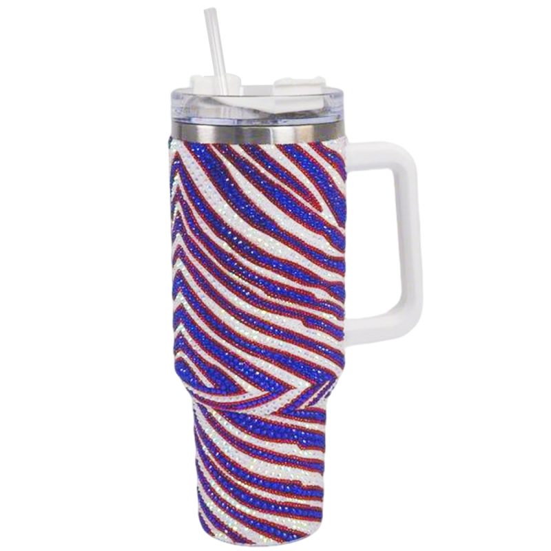 40 oz Zebra Bling Tumbler