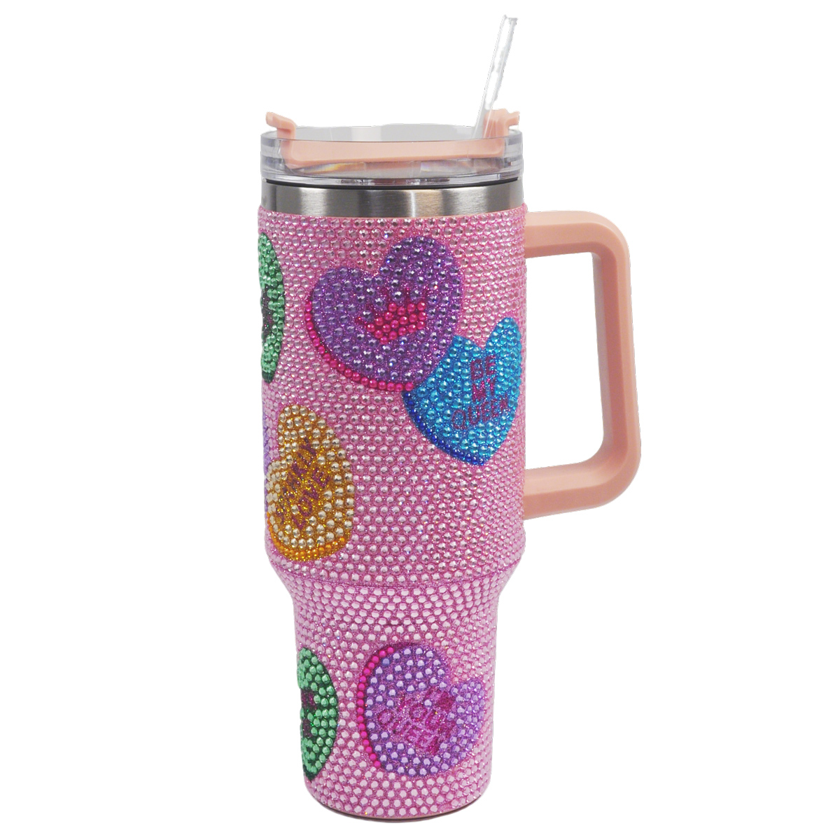 40 oz Candy Heart Bling Tumbler