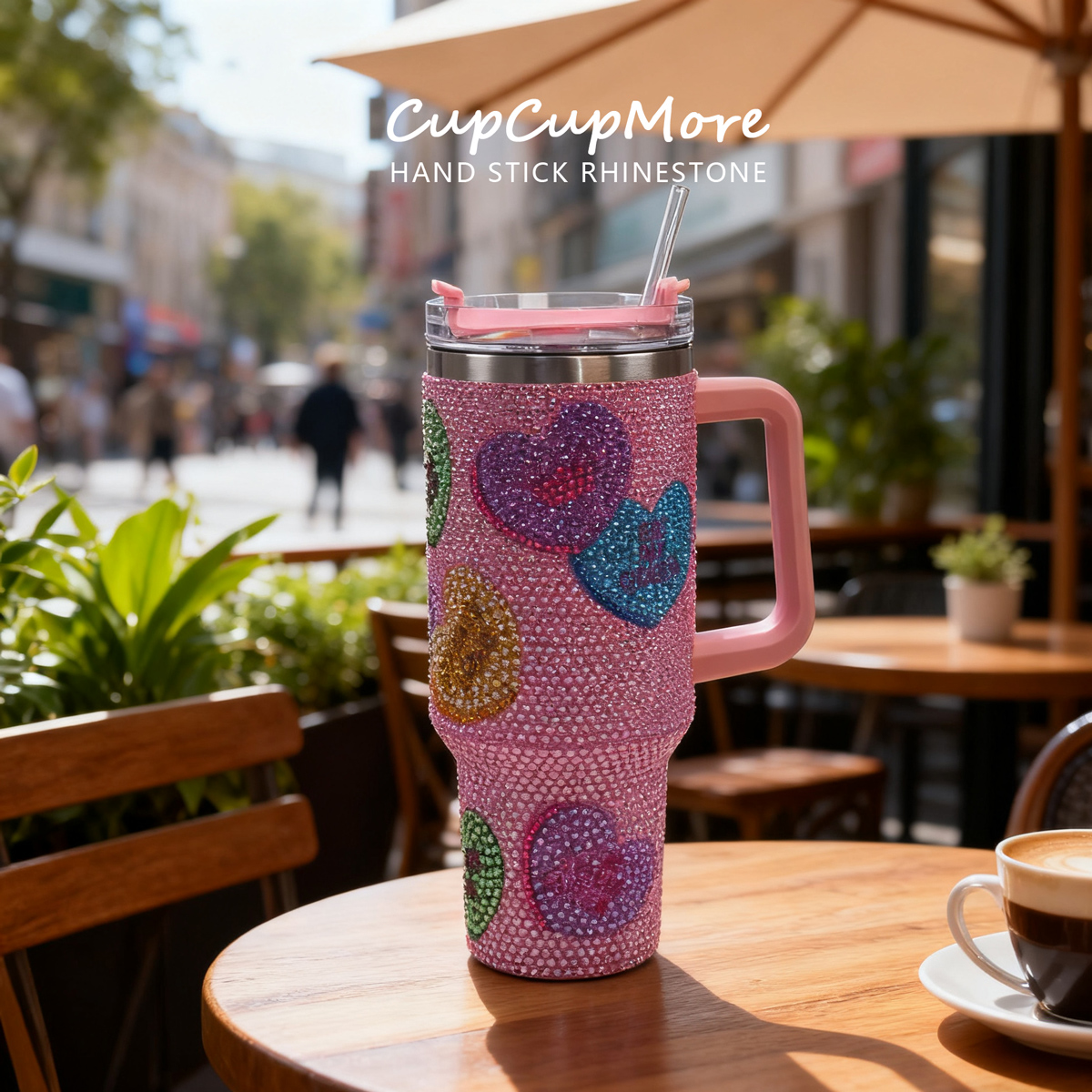 40 oz Candy Heart Bling Tumbler - Image 8