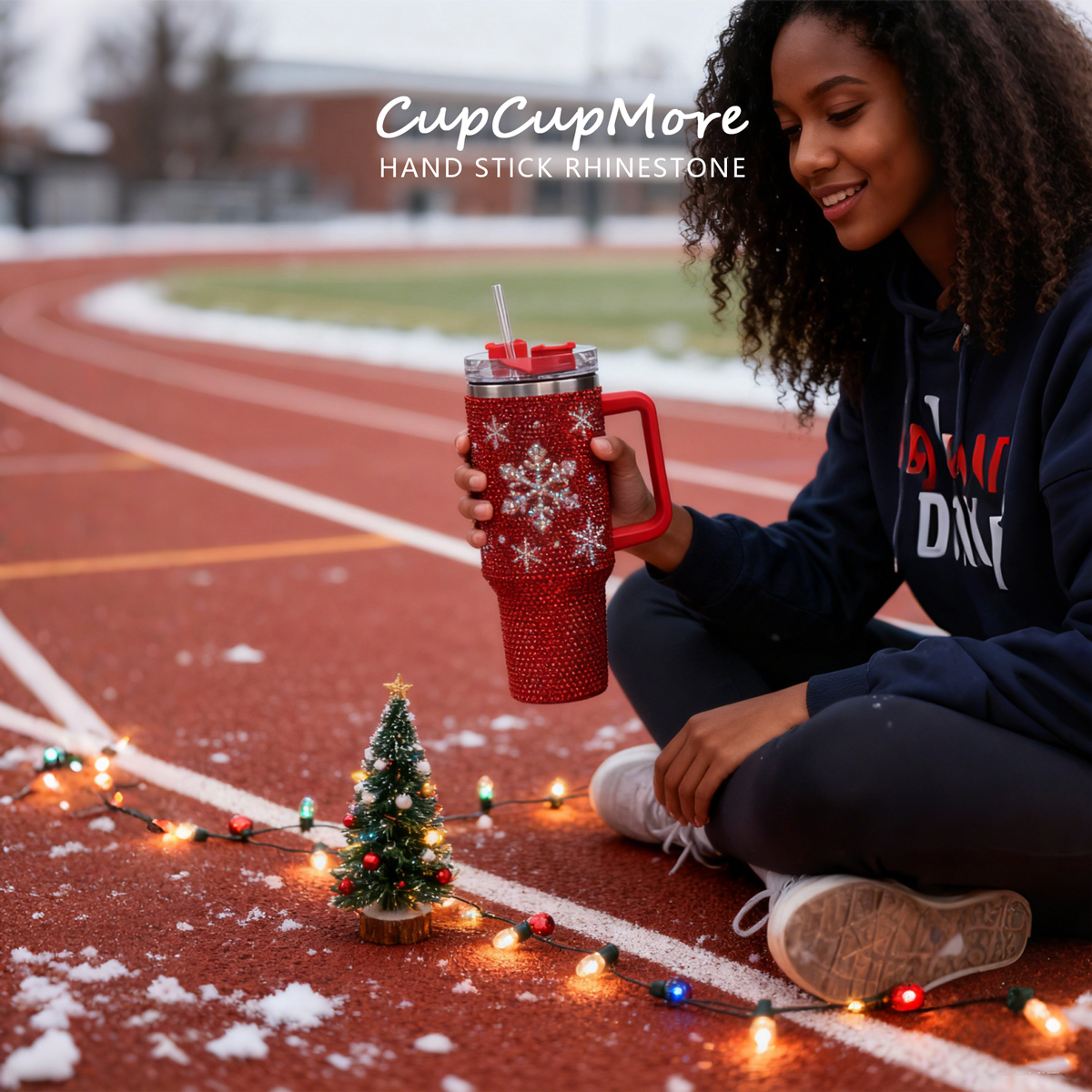 40 oz Christmas Red Bling Tumbler - Image 5