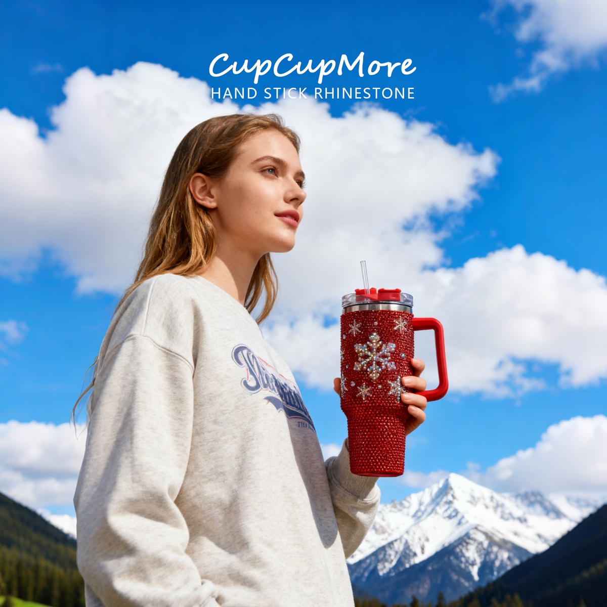 40 oz Christmas Red Bling Tumbler - Image 7