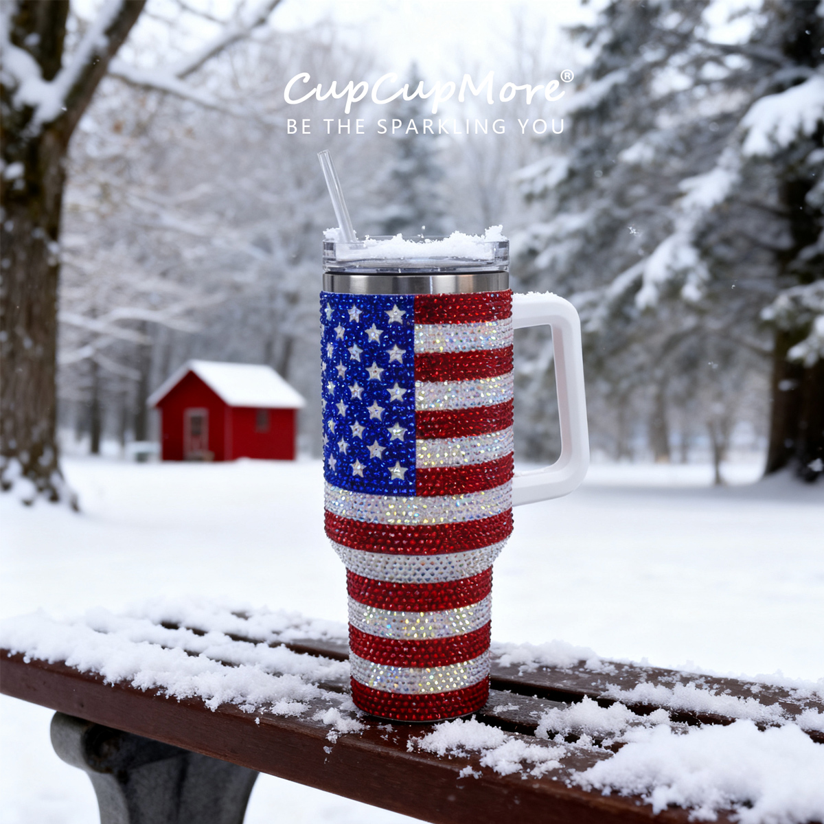 40 oz US-Flag Bling Tumbler - Image 9