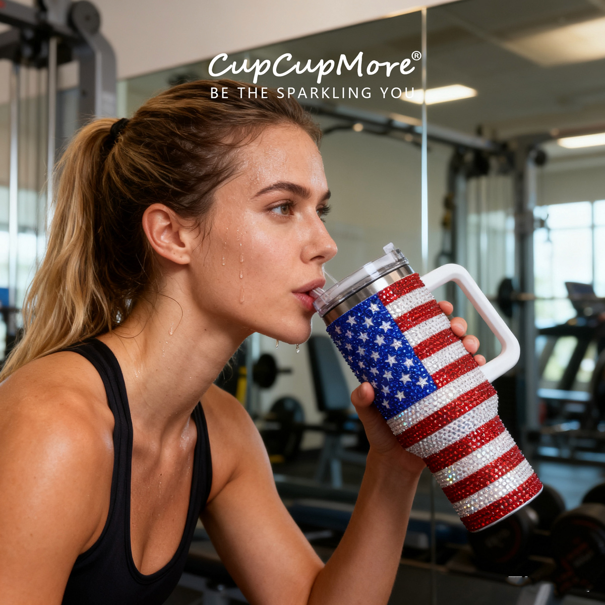 40 oz US-Flag Bling Tumbler - Image 8