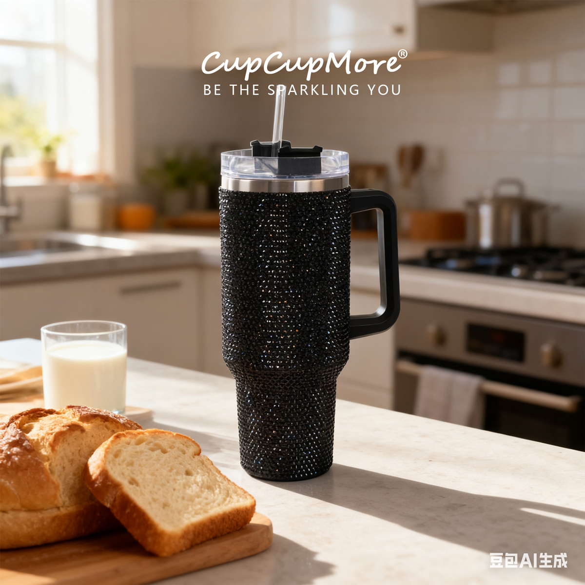 40 oz Black Bling Tumbler - Image 8