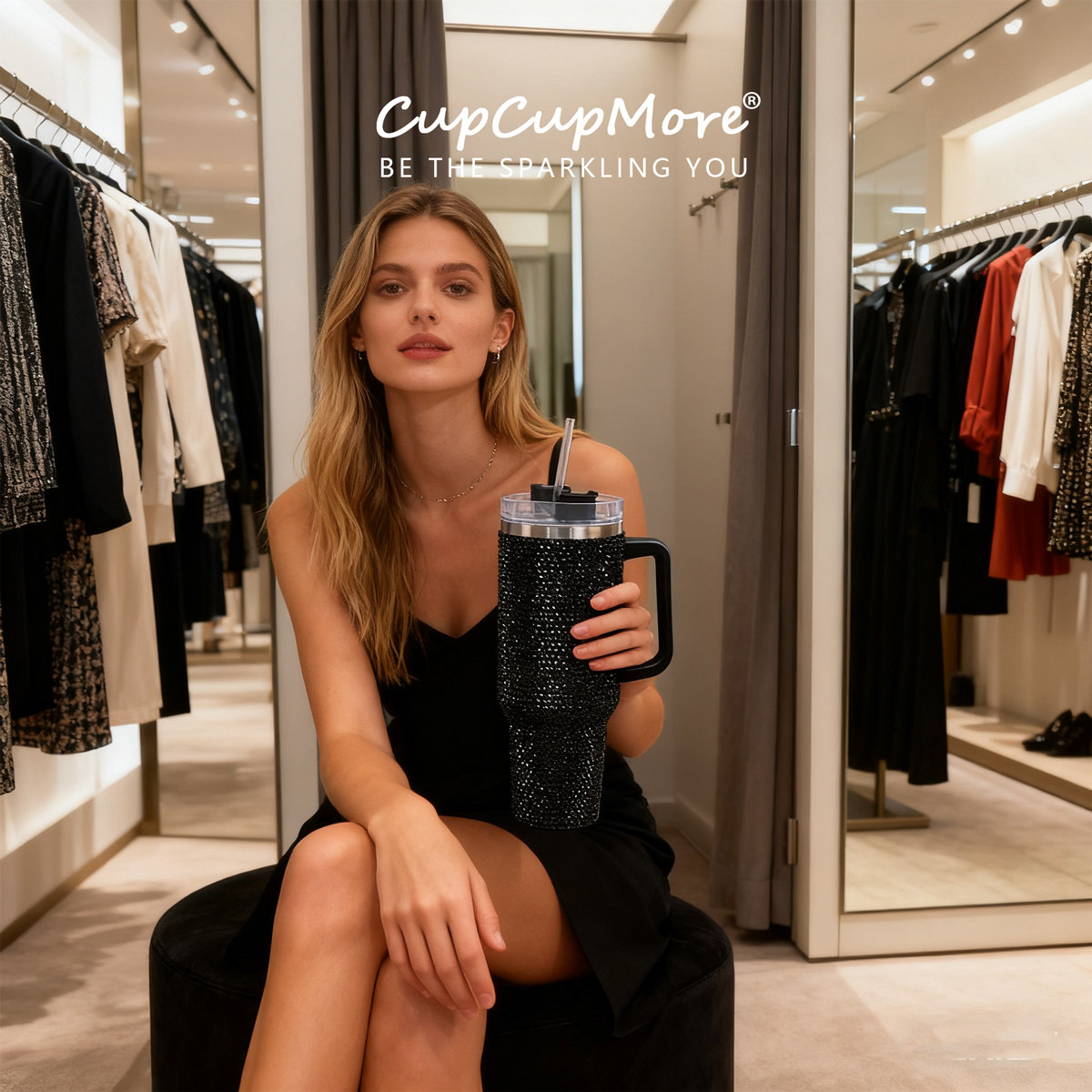 40 oz Black Bling Tumbler - Image 10