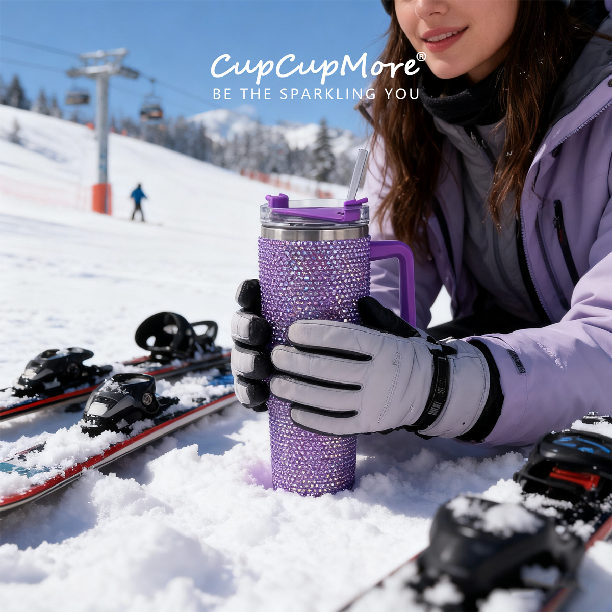 40 oz Purple Bling Tumbler - Image 2