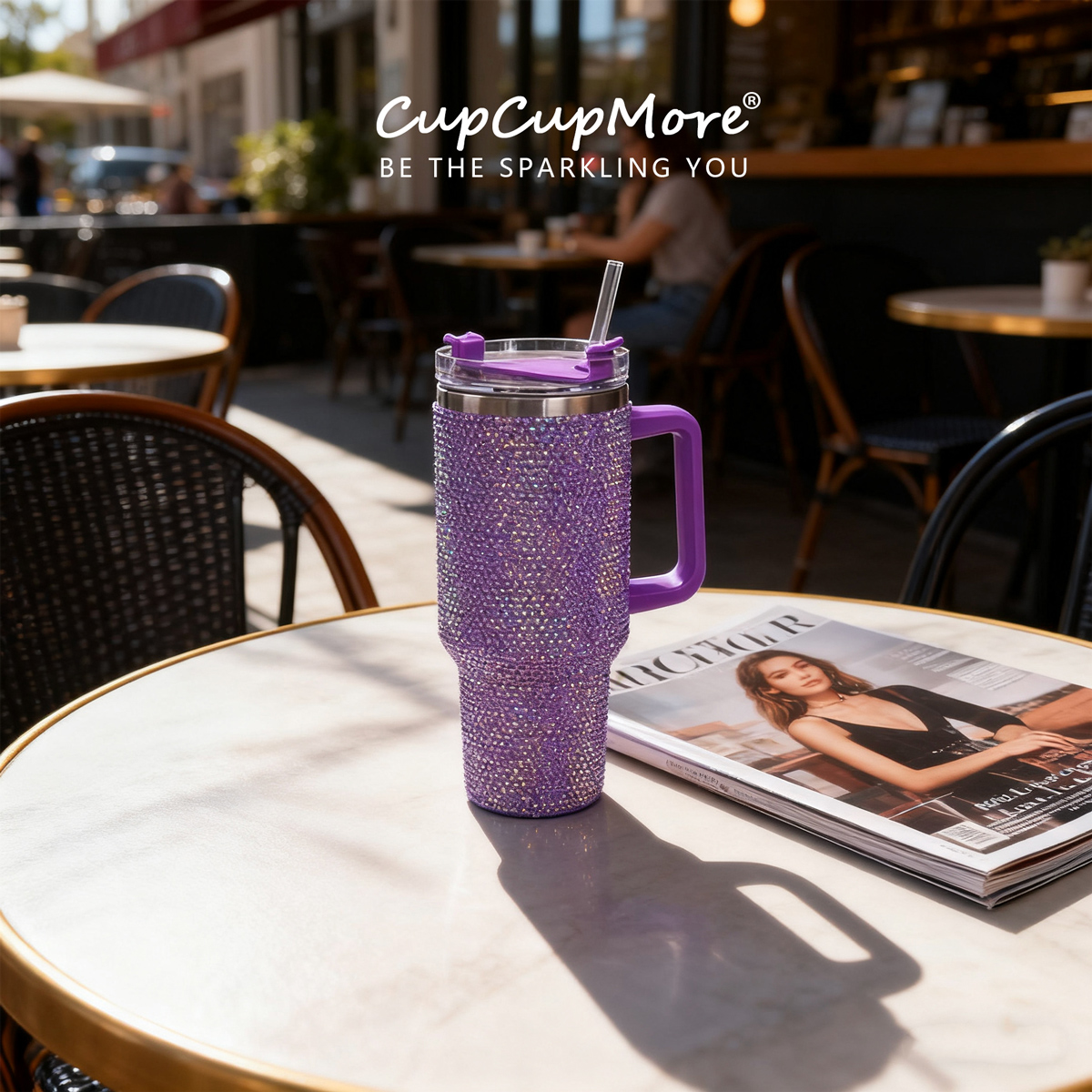 40 oz Purple Bling Tumbler - Image 7
