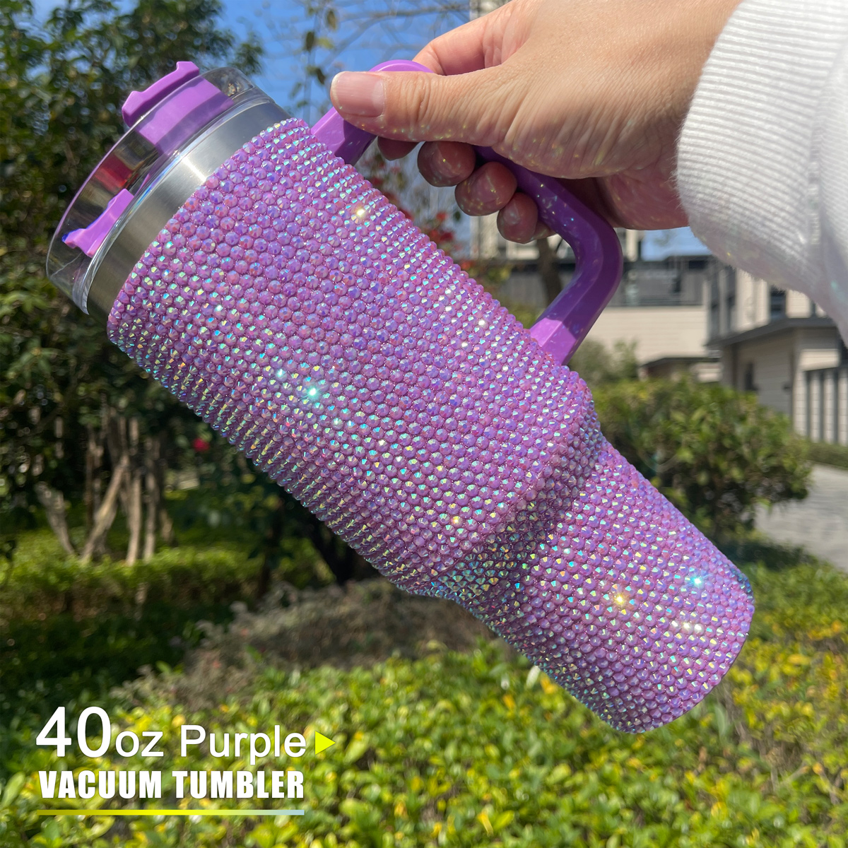 40 oz Purple Bling Tumbler - Image 5