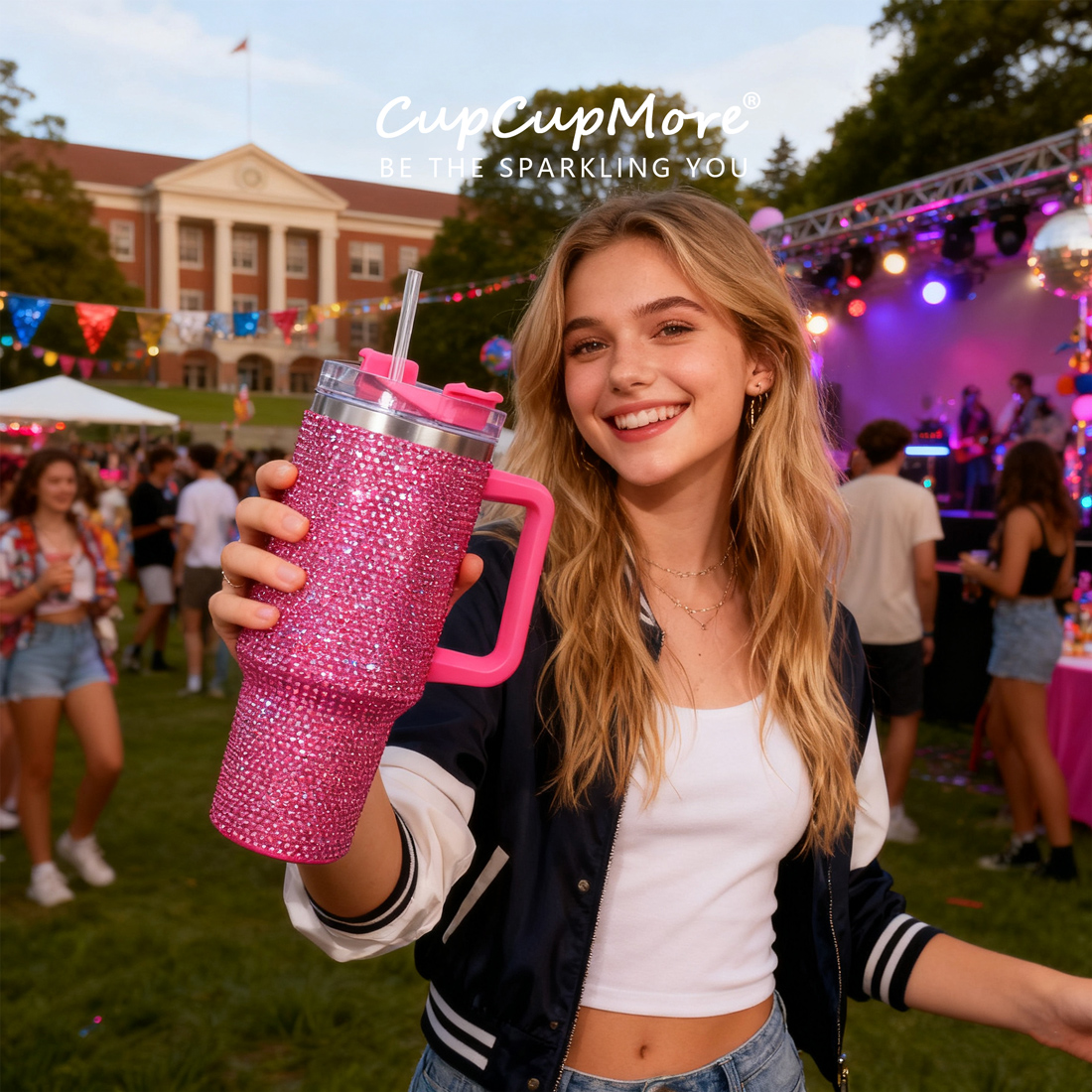 40 oz Rosy Bling Tumbler - Image 2