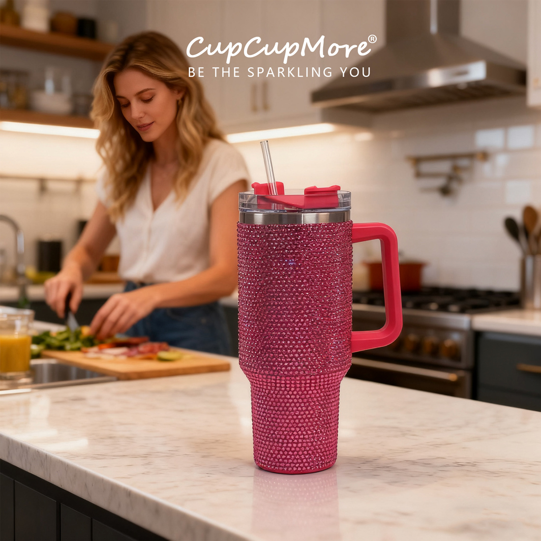 40 oz Rosy Bling Tumbler - Image 10