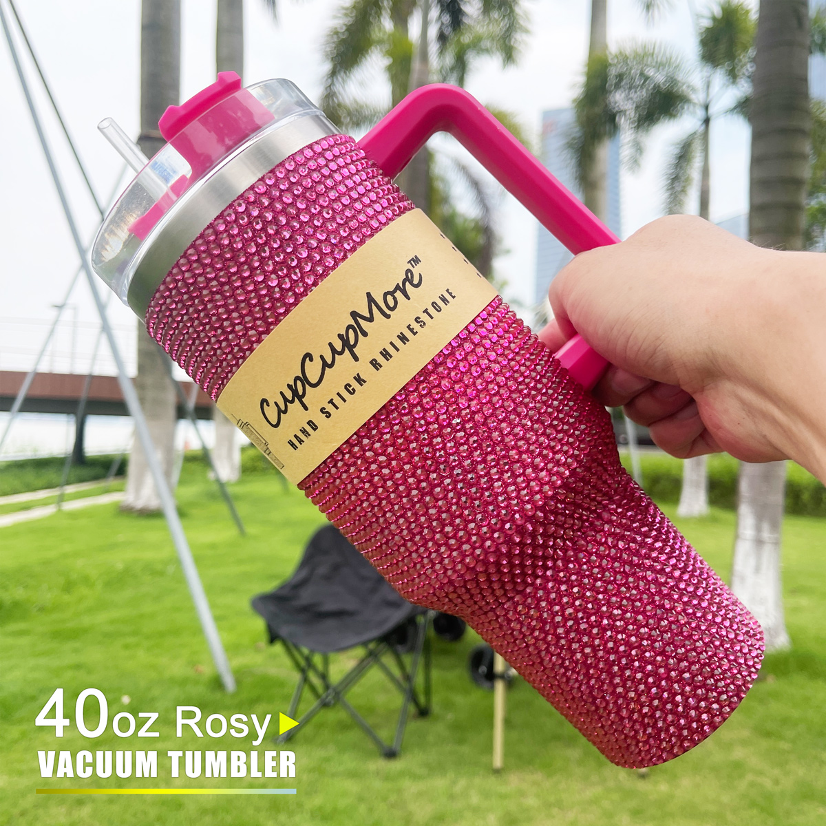 40 oz Rosy Bling Tumbler - Image 5