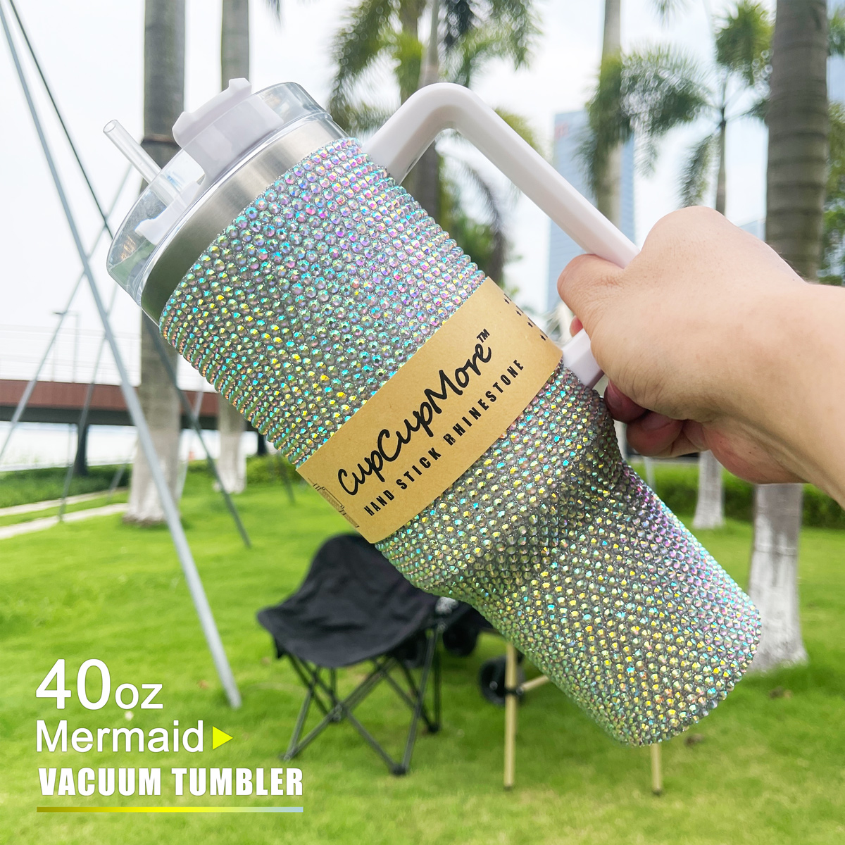 40 oz Mermaid Bling Tumbler - Image 5