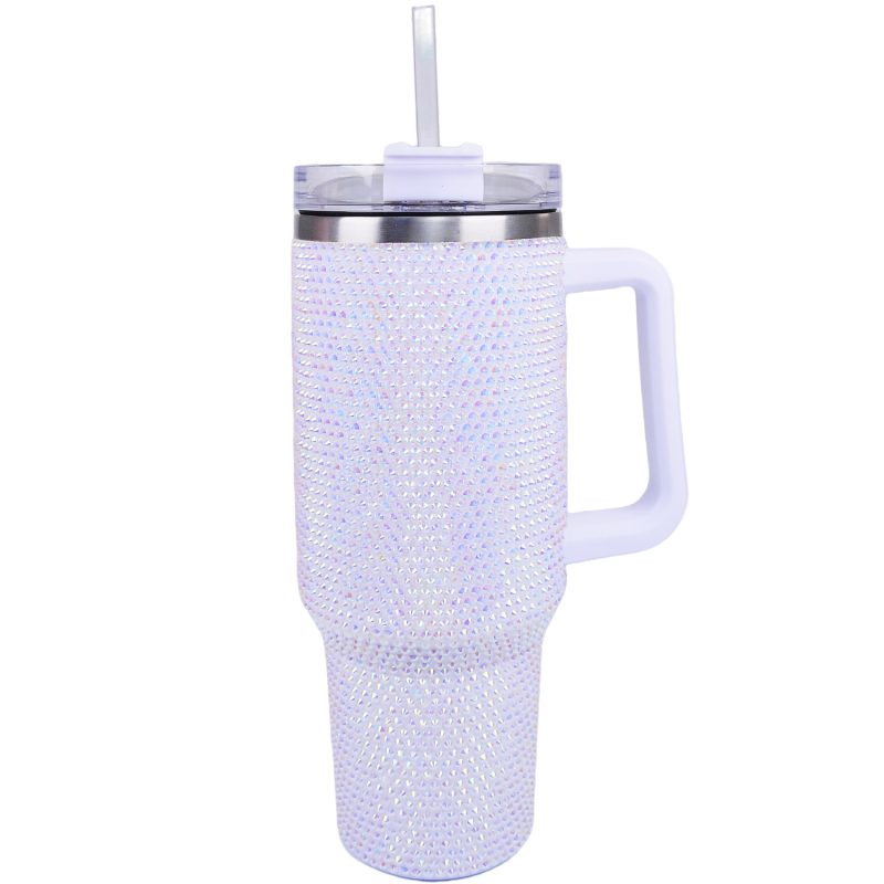 40 oz White Bling Tumbler