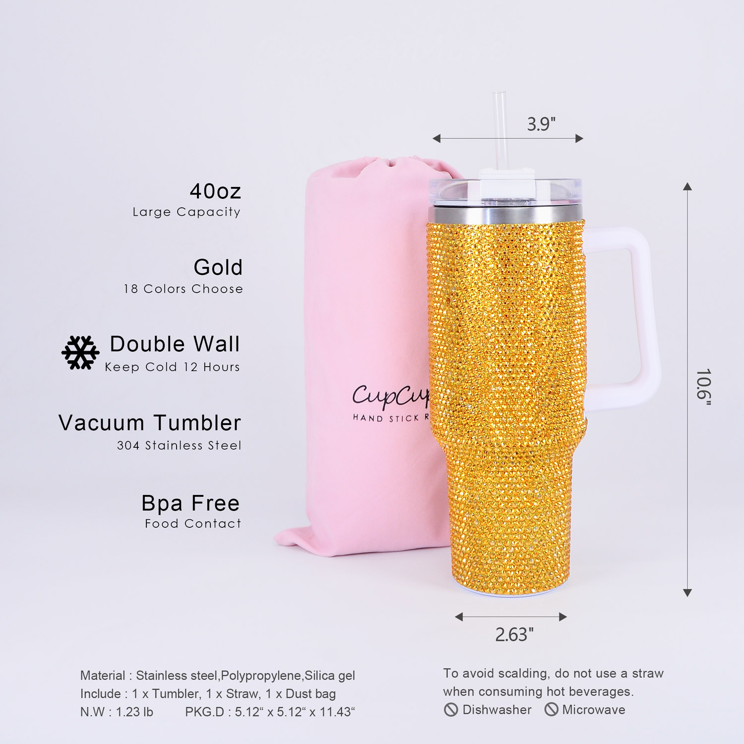 40 oz Golden Bling Tumbler - Image 2