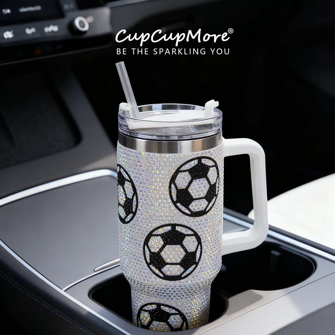 40 oz Soccer Bling Tumbler - Image 7