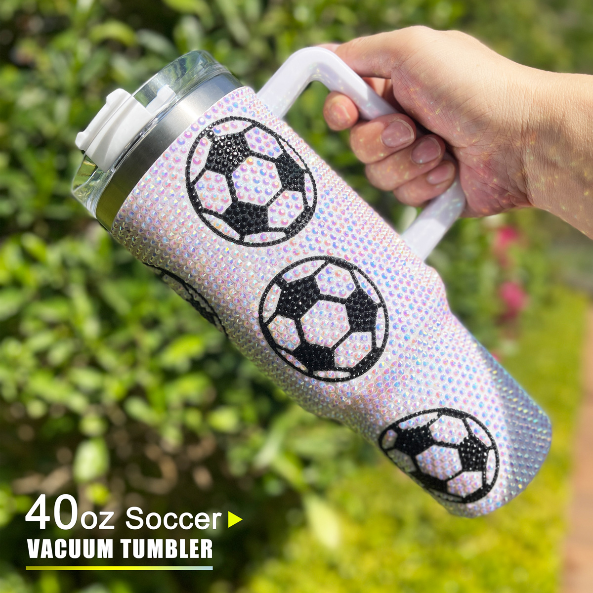 40 oz Soccer Bling Tumbler - Image 4