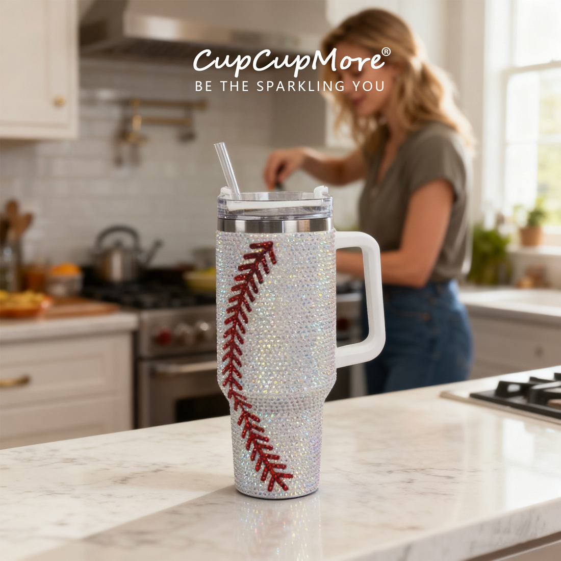 40 oz Baseball Bling Tumbler - Image 5