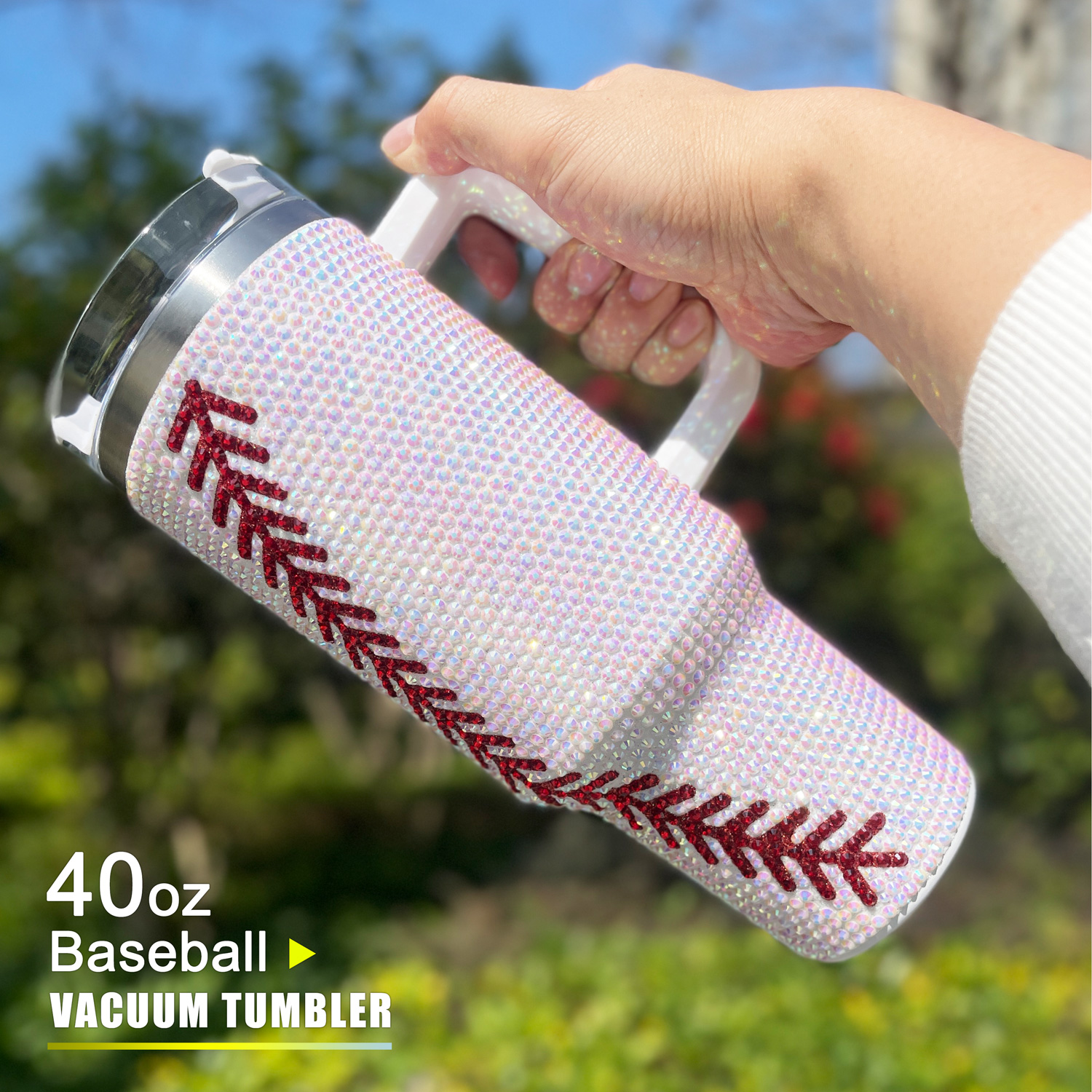 40 oz Baseball Bling Tumbler - Image 4