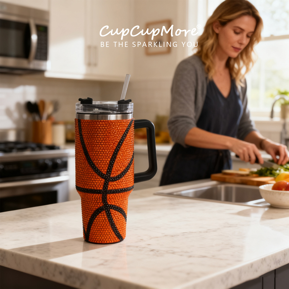 40 oz Basketball Bling Tumbler - Image 8