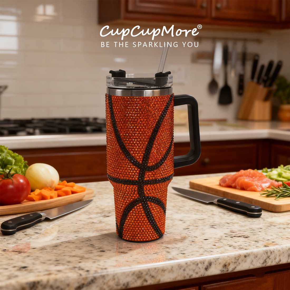 40 oz Basketball Bling Tumbler - Image 9