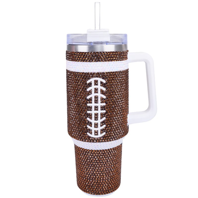 40 oz Football Bling Tumbler