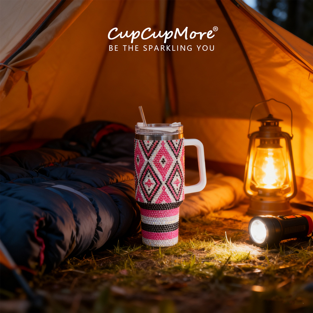 40 oz Pink Diamond Bling Tumbler - Image 6