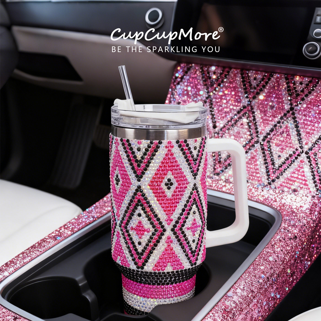40 oz Pink Diamond Bling Tumbler - Image 7