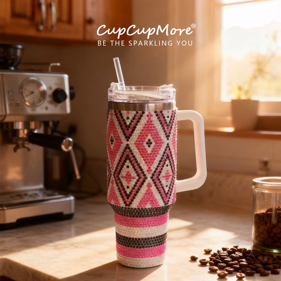 40 oz Pink Diamond Bling Tumbler - Image 11