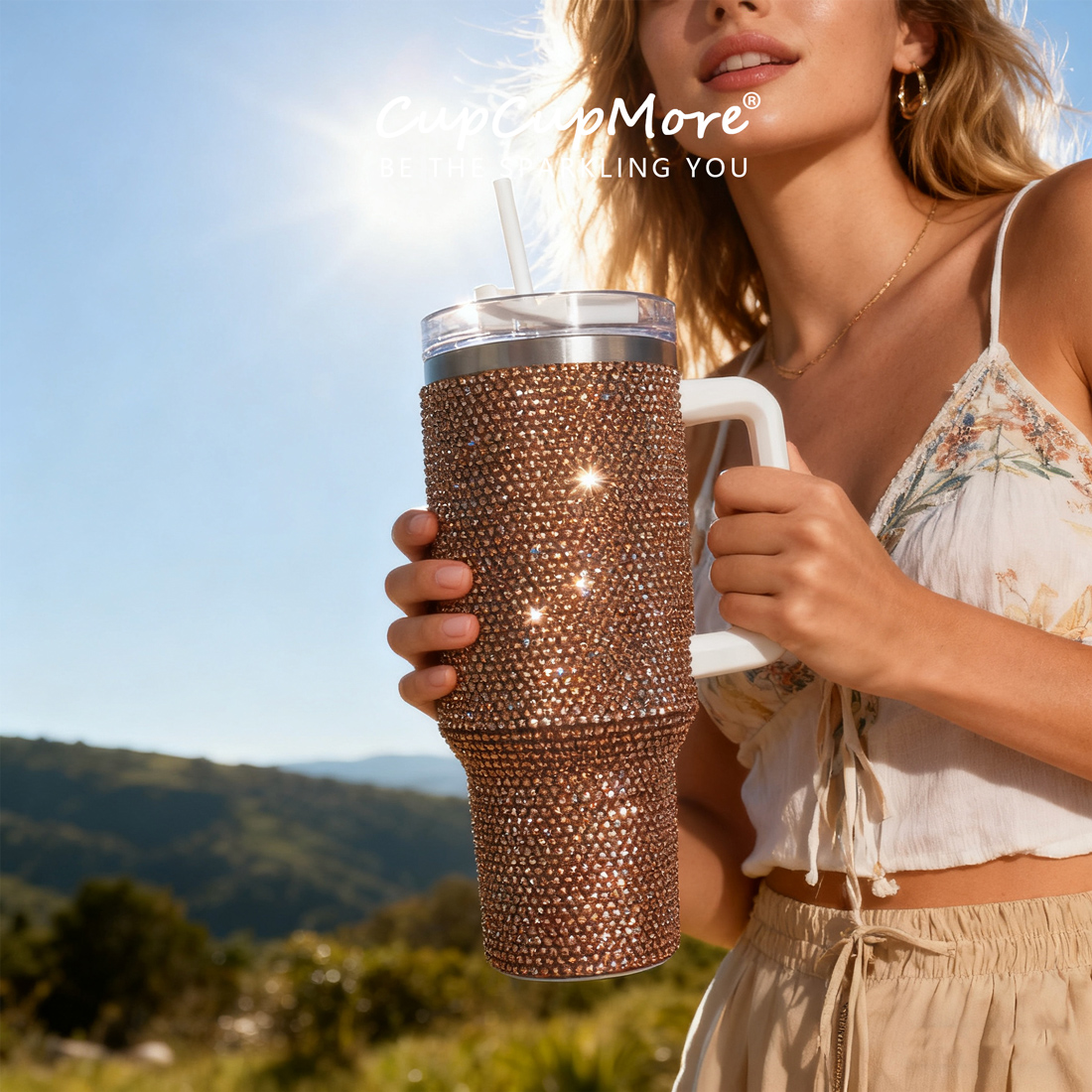 40 oz Copper Bling Tumbler - Image 2