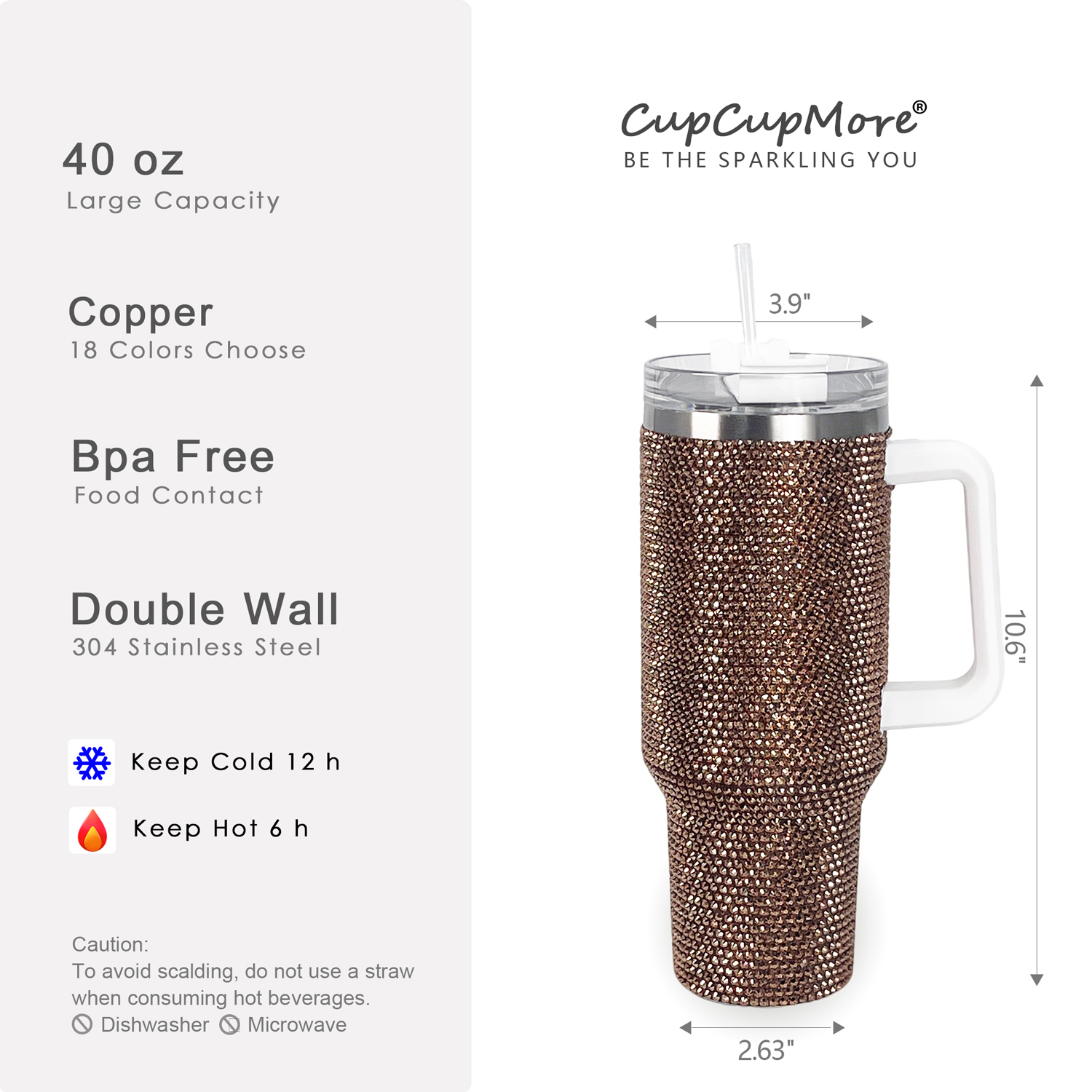 40 oz Copper Bling Tumbler - Image 3
