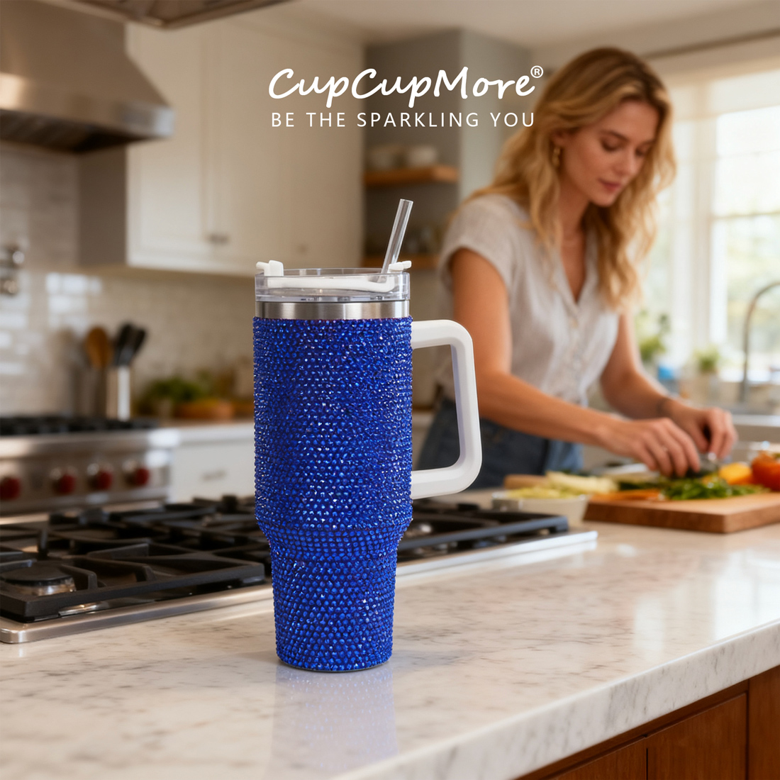 40 oz Sapphire Bling Tumbler - Image 5