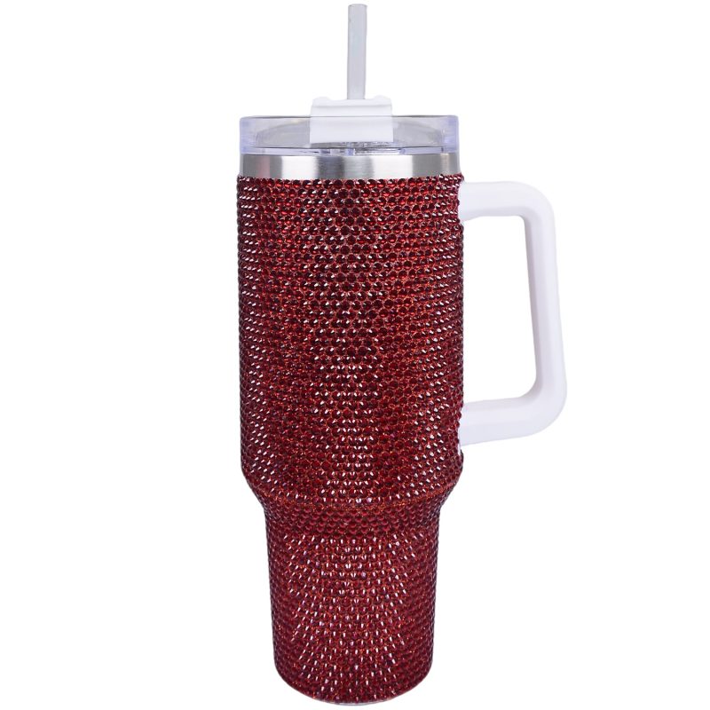 40 oz Burgundy Bling Tumbler