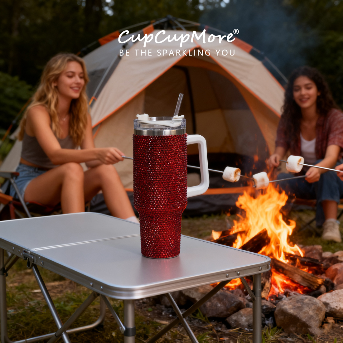 40 oz Burgundy Bling Tumbler - Image 7