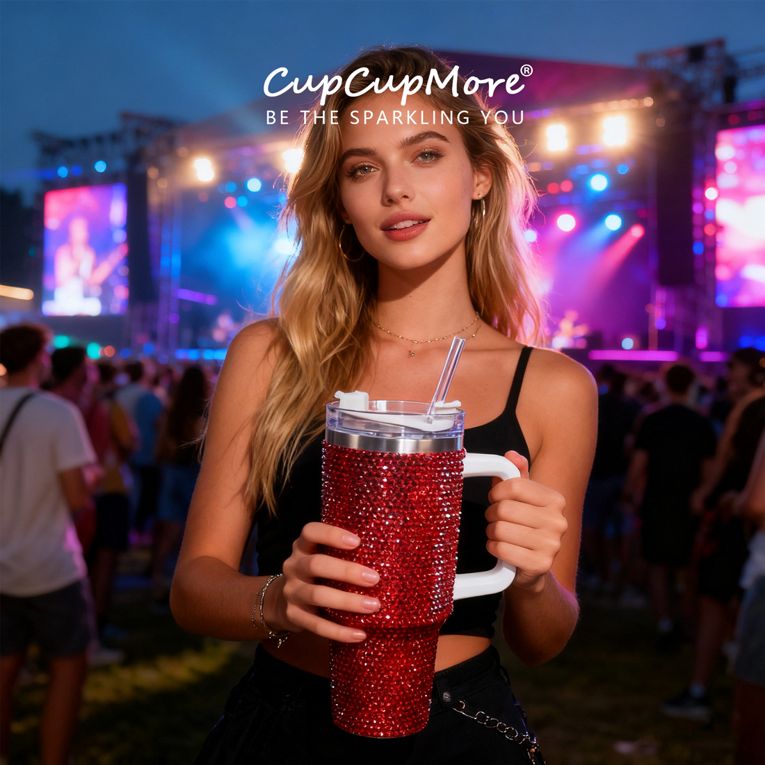 40 oz Burgundy Bling Tumbler - Image 8