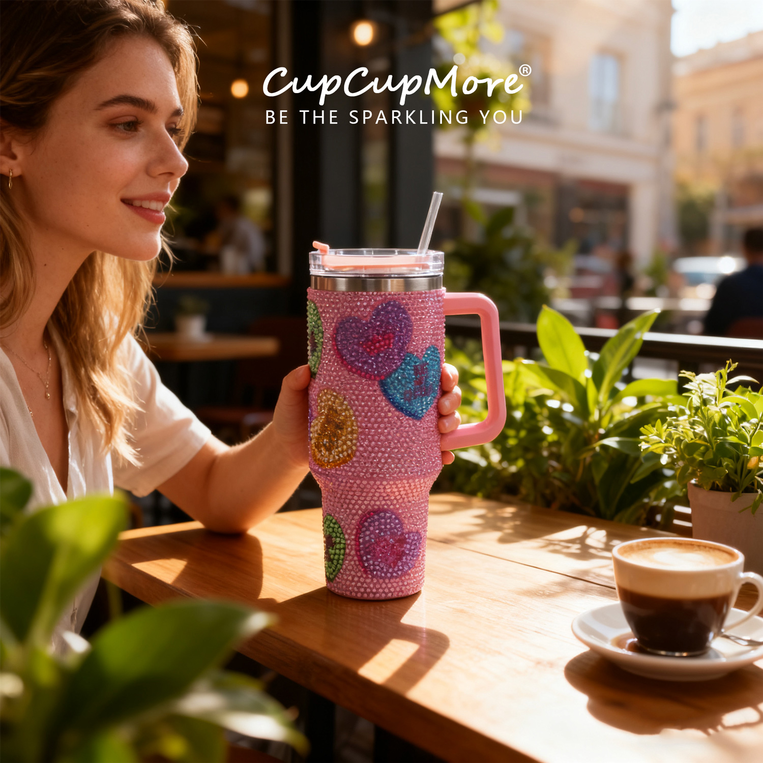 40 oz Candy Heart Bling Tumbler - Image 10