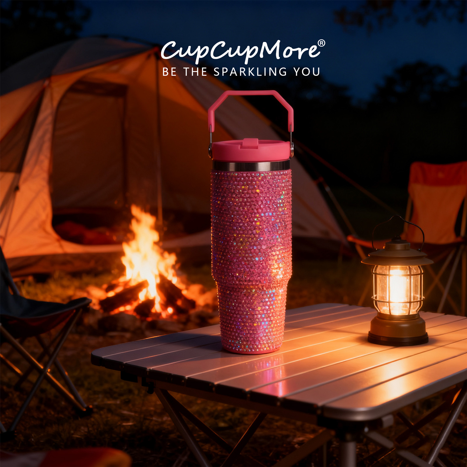 30 oz Pink Bling Flip Straw Tumbler - Image 9