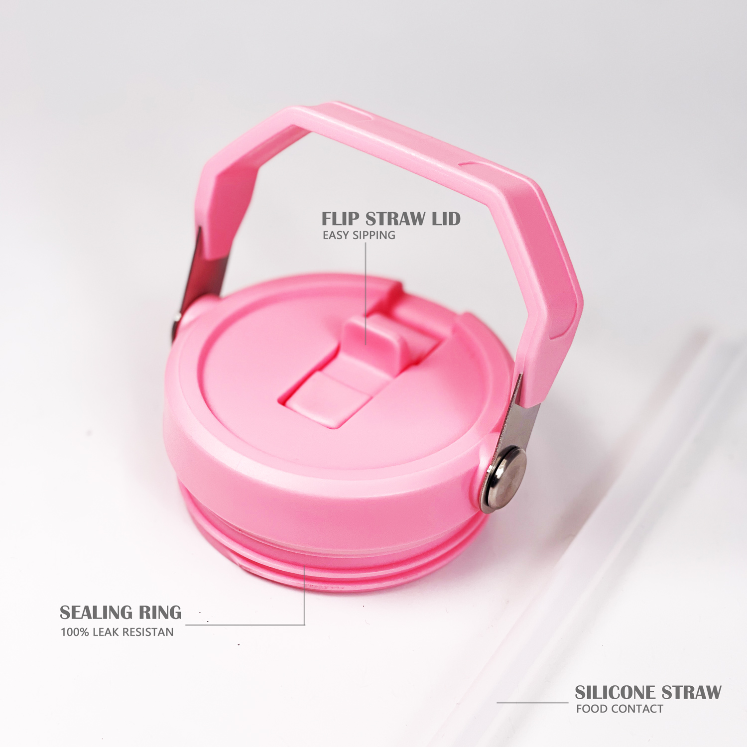 30 oz Pink Bling Flip Straw Tumbler - Image 4